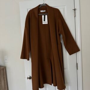 QUAINT ICONIC Dion Wool-Cashmere Robe Coat - Caramel